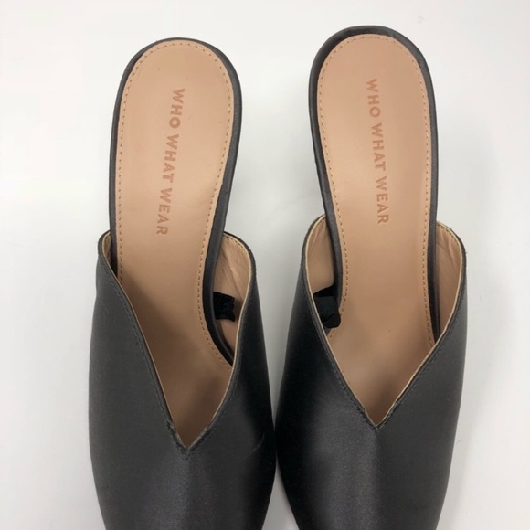 WHO WHAT WEAR Satin V Heels in Graphite - Picture 9 of 15